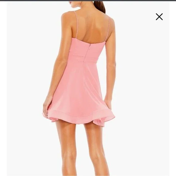 Mac Duggal Sleeveless V-Neck Bow Mini Dress Sz 0 NWOT Mini